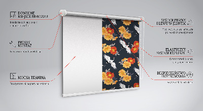 Estor decorativo con diseño de flores y grullas