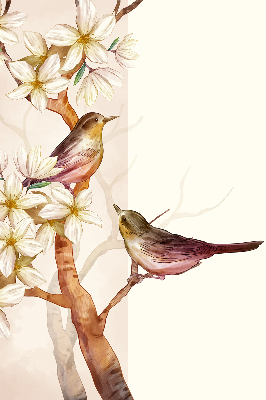 Estor opaco con pájaros en un árbol con flores