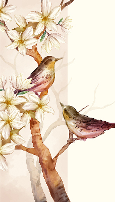 Estor opaco con pájaros en un árbol con flores