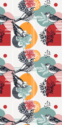 Estor opaco con diseño de pájaros