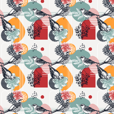 Estor opaco con diseño de pájaros