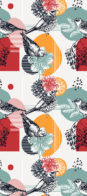 Estor opaco con diseño de pájaros