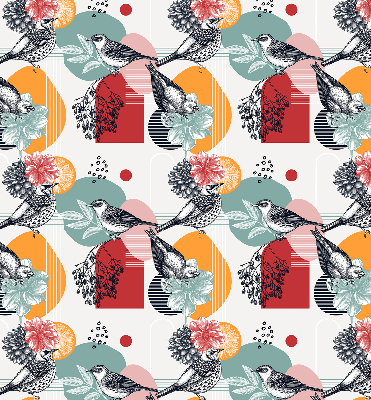 Estor opaco con diseño de pájaros