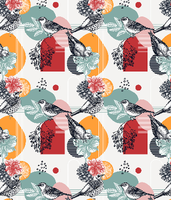 Estor opaco con diseño de pájaros