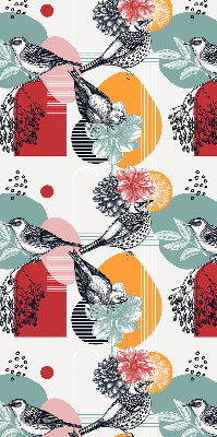 Estor opaco con diseño de pájaros