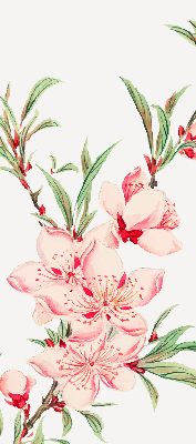 Estor decorativo en color rosa con estampado de flor