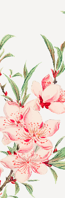 Estor decorativo en color rosa con estampado de flor