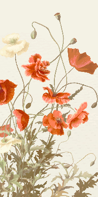 Estor opaco en color amapolas