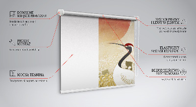 Estor decorativo con motivo de grullas al atardecer