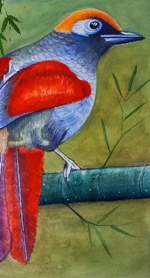 Estor opaco con diseño de un pájaro en una rama
