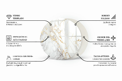 Tablero para mesa con impresión Blanco puro