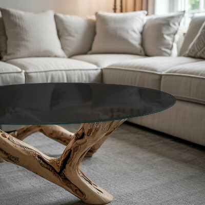 Tablero para mesa redondo con impresión Negro uniforme y elegante