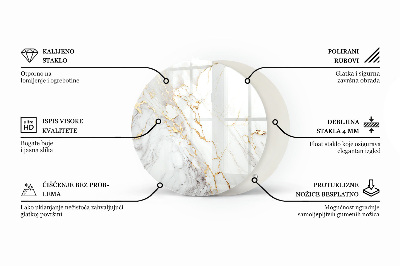 Tablero para mesa redondo con impresión Negro uniforme y elegante