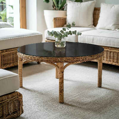 Tablero para mesa redondo con impresión Negro uniforme y elegante