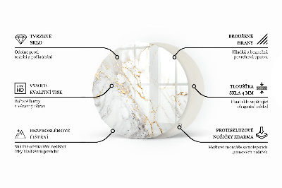 Tablero para mesa redondo Composición gráfica de mármol