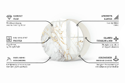 Tablero para mesa redondo Composición gráfica de mármol