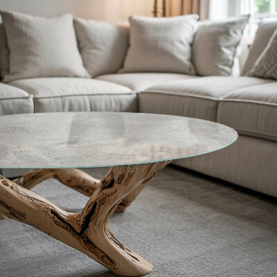 Tablero para mesa redondo con impresión Rayas en la superficie de hormigón