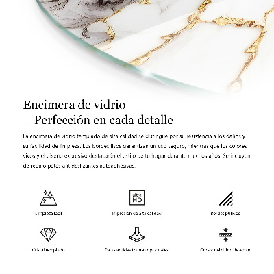 Tablero para mesa redondo con impresión Rayas en la superficie de hormigón