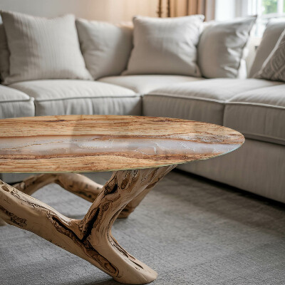 Tablero para mesa con impresión Madera en armonía con la resina