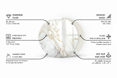 Tablero para mesa redondo Elegante diseño de mármol