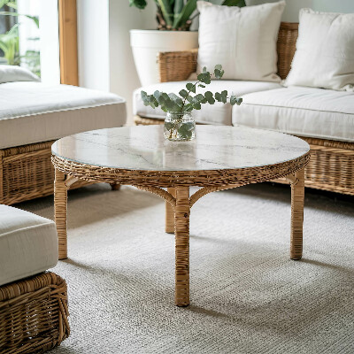 Tablero para mesa redondo con impresión Diseño que imita el mármol