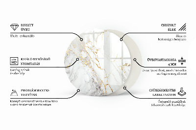 Tablero para mesa redondo con impresión Diseño que imita el mármol