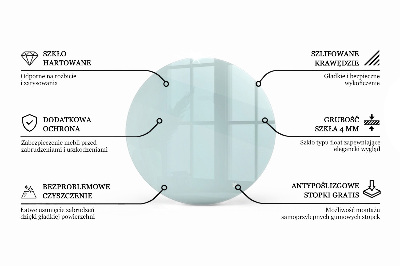 Tablero para mesa redondo transparente