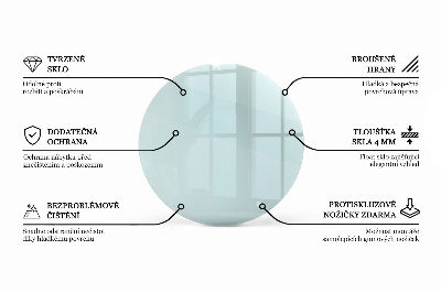Tablero para mesa redondo transparente
