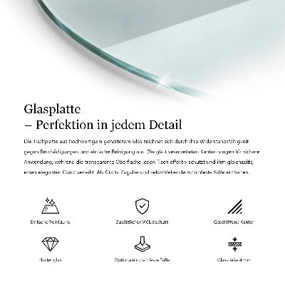 Tablero para mesa redondo transparente