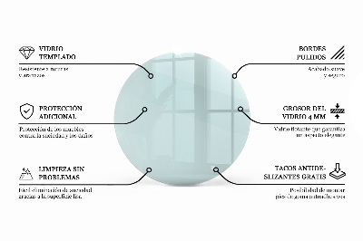 Tablero para mesa redondo transparente