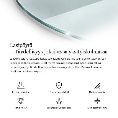 Tablero para mesa redondo transparente