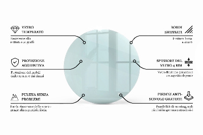 Tablero para mesa redondo transparente