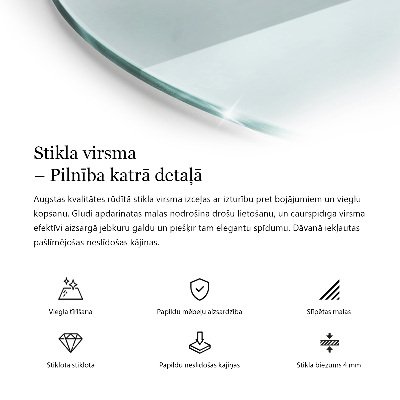 Tablero para mesa redondo transparente