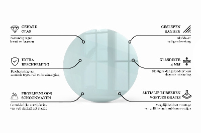 Tablero para mesa redondo transparente