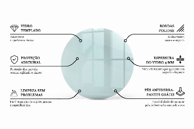 Tablero para mesa redondo transparente