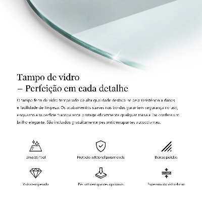 Tablero para mesa redondo transparente