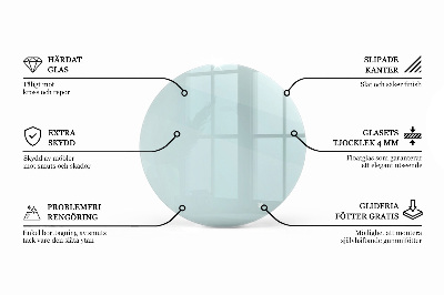 Tablero para mesa redondo transparente