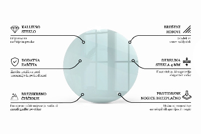 Tablero para mesa redondo transparente