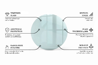 Tablero para mesa redondo transparente