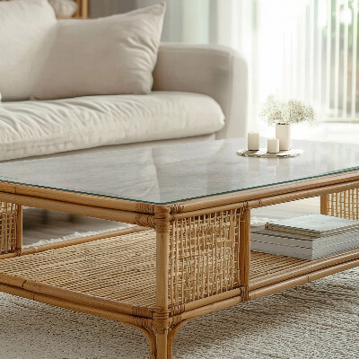 Tablero para mesa rectangular con impresión Rayas en la superficie de hormigón