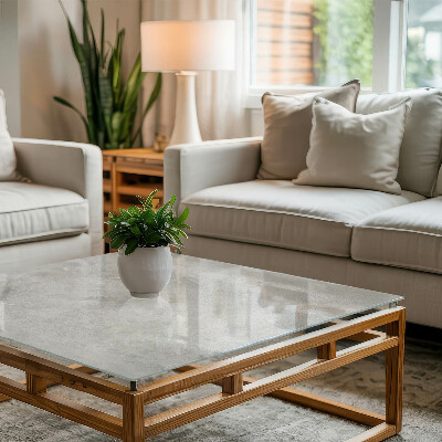 Tablero para mesa rectangular con impresión Rayas en la superficie de hormigón