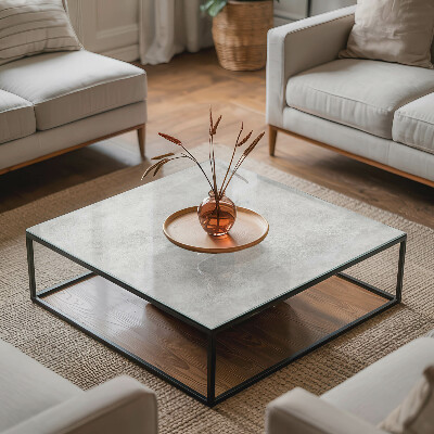 Tablero para mesa rectangular con impresión Rayas en la superficie de hormigón