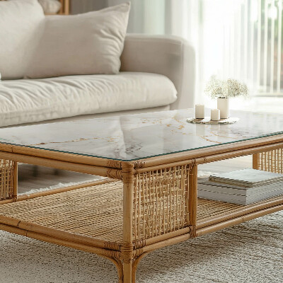 Tablero para mesa rectangular con impresión Sutiles vetas de mármol