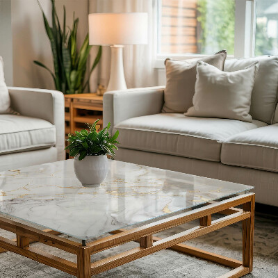 Tablero para mesa rectangular con impresión Sutiles vetas de mármol