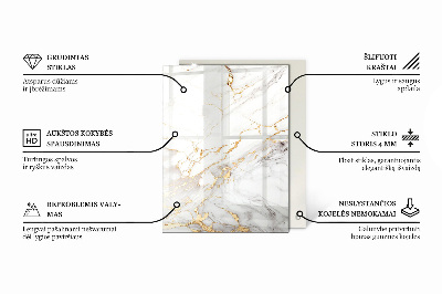 Tablero para mesa rectangular con impresión Mármol con delicadas vetas