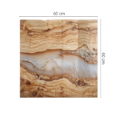 Tablero para mesa decorativo con impresión Madera en armonía con la resina