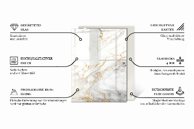 Tablero para mesa rectangular Vetas de mármol en el diseño