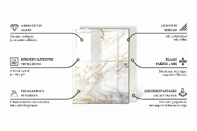 Tablero para mesa rectangular con impresión Diseño que imita el mármol