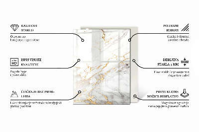 Tablero para mesa rectangular con impresión Diseño que imita el mármol