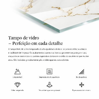 Tablero para mesa rectangular con impresión Diseño que imita el mármol